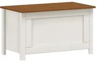 Cassapanca contenitore 80x45 cm in legno bianco/noce