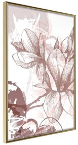 Poster  Drawn Flower  Cornice Quadri Cornice d'oro, Larghezza x Altezza Home decor 40x60