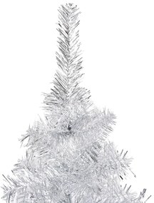 Albero di Natale Preilluminato con Palline Argento 150 cm PET