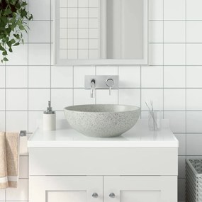 Lavabo Da Appoggio Grigio Rotondo ?41x14 Cm Ceramica /
