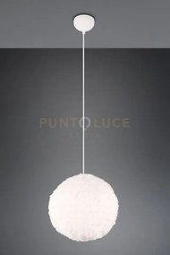Furry sospensione effetto piuma bianca d. 35cm 1 luce attacco e27