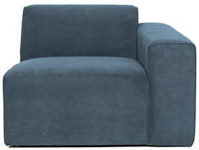 Divano componibile blu (con penisola a destra) con rivestimento in velluto a coste Sting – Scandic