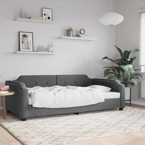 Letto da Giorno Grigio Scuro 80x200 cm in Tessuto