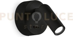 Bean applique a parete  led 3000k 3w  200 lm nero con interruttore