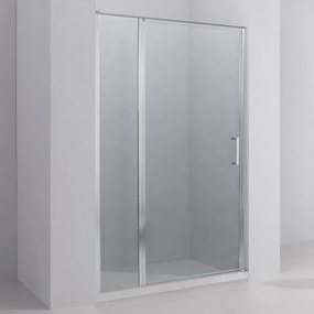 Porta doccia battente 120 cm profili cromati - Mandorlo
