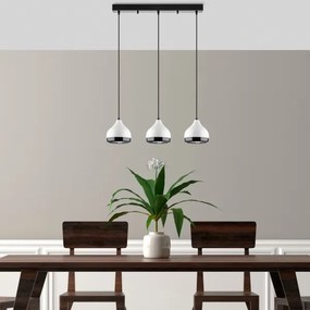 Lampadario a sospensione con cavo YILDO 3xE27/40W/230V bianco/nero