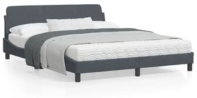 Giroletto Senza Materasso Grigio Scuro 160x200 Cm Velluto /