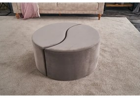 Pouf JING, diam. 80 cm, marrone