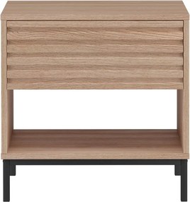 Comodino con piano effetto rovere naturale Celine - Støraa