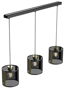 Lampadario a sospensione con filo KAGA 3xE27/60W/230V nero/oro