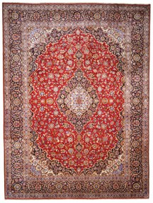 Kashan Tappeto 390 x 290 Rosso (Iran) Annodato A Mano