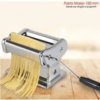 Macchina Pasta Fresca Manuale Cucina Stendi Impasto Acciaio Inox Rullo 150mm