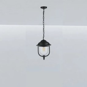 Lampadario da esterno a sospensione con catena 1xE27/60W/230V IP44 nero