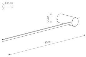 Nowodvorski Lighting Applique a LED braccio M, 65 cm di altezza, nero, metallo