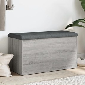 Panca Portaoggetti Grigio Sonoma 82x42x45 Cm Legno Multistrato /