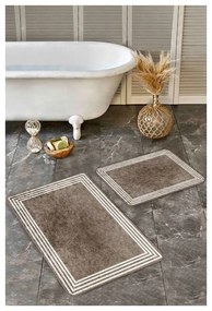 Set di tappetini per il bagno grigio tortora in velluto 2 pz 60x100 cm – Mila Home