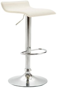 Sgabello Bar Regolabile İn Ecopelle - Design Elegante E Comfort Superiore / Creme / Chrom