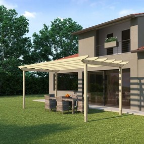 Pergola Flamingo in legno struttura marrone L 300 x P 300 x H 268 cm