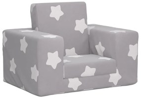 Divano Letto Bambini Grigio Chiaro Con Stelle Morbido Peluche /
