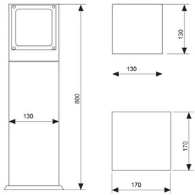 Dm4 Stelo Led A Luce Diretta 17.5W 3000°K 17X80Cm