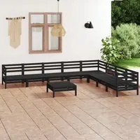 Set Salotto da Giardino 9 pz in Legno Massello di Pino Nero 3083113