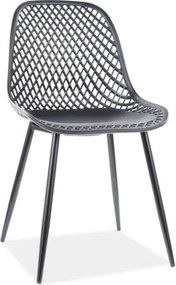 Sedia in plastica e metallo Corral A nero - H75 cm