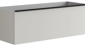 Mobile da bagno sospeso sotto lavabo L 120 x H 40 x P 45.5 cm grigio laccato opaco, 2 cassetti Pixel plain