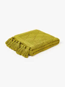 Coperta lavorata a maglia con nappe Nalani