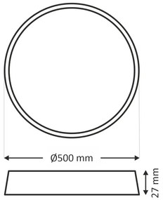 Plafoniera a LED LED/40W/230V 3000/4000/6500K Ø 50 cm nera