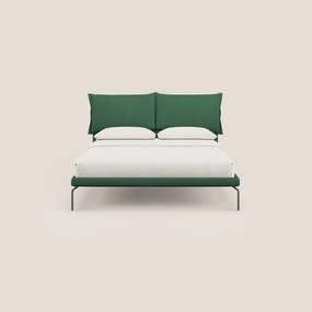 Bice letto imbottito con cuscini e piedi alti in metallo in tessuto impermeabile T02