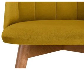 Sedia da pranzo BAKERI 86x48 cm giallo/faggio