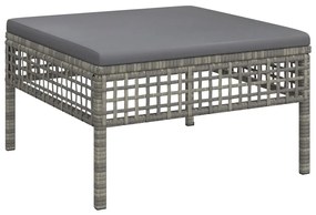 Set Divani da Giardino 6 pz con Cuscini in Polyrattan Grigio