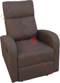 Poltrona relax manuale reclinabile FORTUNA in tessuto MARRONE