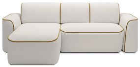 Divano angolare giallo/color crema (con penisola a sinistra/con chaise lounge) e rivestimento in bouclé Ume – ELTAP