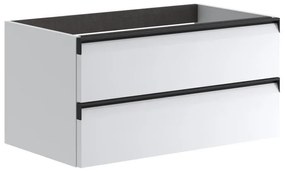 Mobile da bagno sotto lavabo Fusion bianco laccato opaco L 79.5 x H 40 x P 45.5 cm 2 cassetti, lavabo non incluso