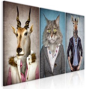 Quadro Menagerie (3 Parts)  Colore Oro, Dimensioni e Misure 120x60