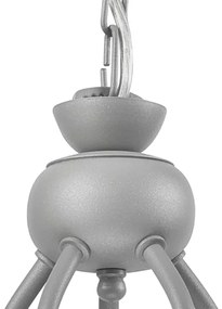 Lampadario a sospensione con catena RETRO II 5xE27/60W/230V argento