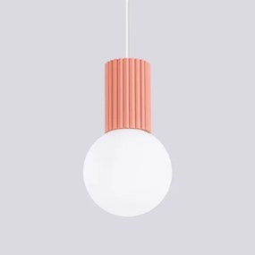 Sollux SL.1754 - Lampadario a sospensione con filo HALO 1xG9/8W/230V diametro 12 cm rosa