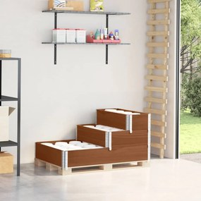 Fioriera Rialzata A 3 Livelli Marrone 120x80 Cm Legno Di Pino /