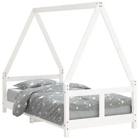 Giroletto per bambini bianco 80x160cm in legno massello di pino