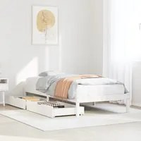 Letto senza Materasso Bianco 75x190 in Legno Massello di Pino 3301421