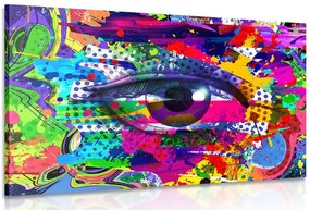 Stampa su tela – Occhio umano in stile pop art