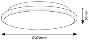 Rabalux 71127 - Lampada LED da soffitto ENGON 18W 230V 4000K argento 27 cm