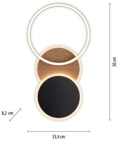 Leuchten Direkt 14116-78 -Plafoniera LED SEVENT LED/25,5W/230V nero/marrone