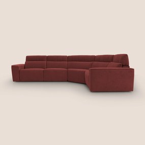 Clark Divano modulare angolare REVERSIBILE con opzione relax elettrico in tessuto smacchiabile impermeabile T17