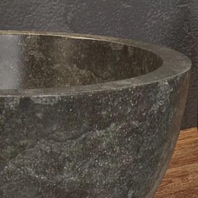 Lavabo bagno da appoggio in marmo grigio 40cm | Litos-LG40 - KAMALU