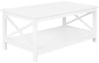 Tavolino da caff bianco 100 x 55 cm 2 ripiani rettangolare da tavolo in stile moderno