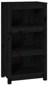 Libreria nera 50x35x97 cm in legno massello di pino