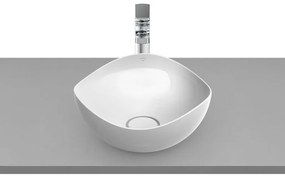 Lavabo da appoggio Ohtake irregolare in ceramica H 17.5 x L 37.5 cm bianco lucido