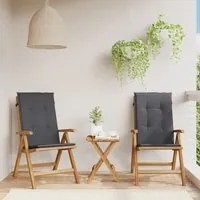 Sedie da Giardino Reclinabili con Cuscini 2 pz in Legno di Teak 3196433